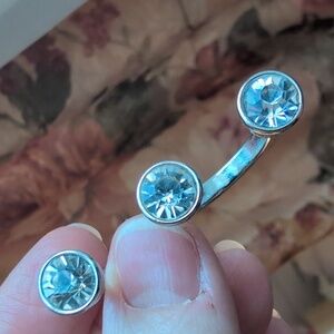 Rihanna Swarovski Floating Double Finger Ring